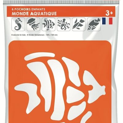 SET OF 6 AQUATIC WORLD STENCILS