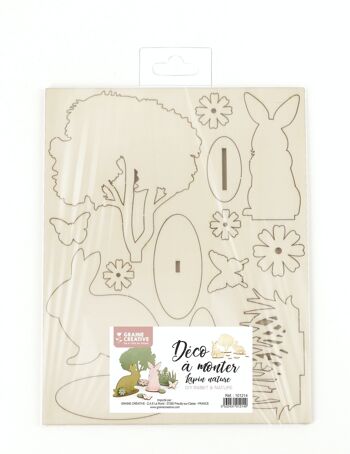 DECOR LAPIN NATURE A MONTER BOIS 175x225mm 1