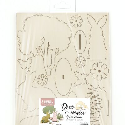 DECOR LAPIN NATURE A MONTER BOIS 175x225mm