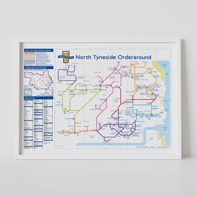 London Underground-style pub map: North Tyneside