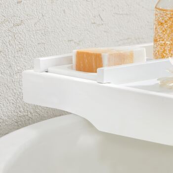 Plateau de bain en bambou Blanc 6