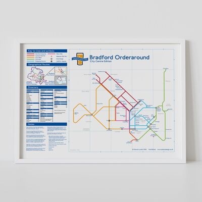 Mapa de pub estilo metro de Londres: ciudad de Bradford