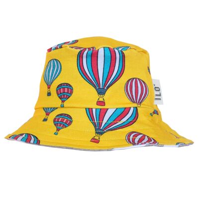 Yellow Hot Air Balloons Organic Jersey Reversible Sun Hat