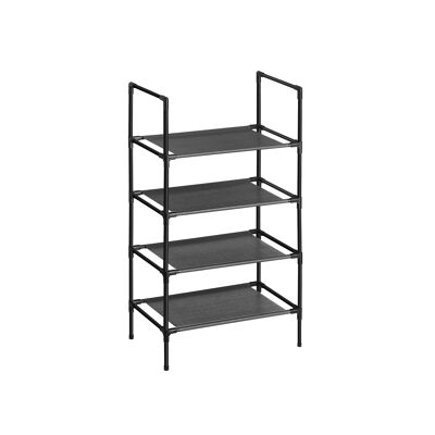 Shoe rack with 4 shelves Black