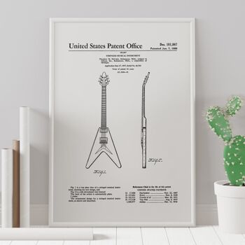 Impression de dessin de brevet : Guitare électrique 1