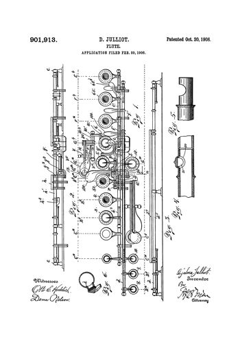 Impression de dessin de brevet : Flûte 3