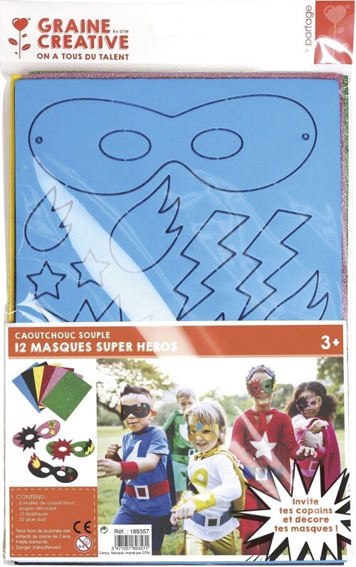 SACHET DE 12 LOUPS SUPER HEROS EN CAOUTCHOUC SOUPLE