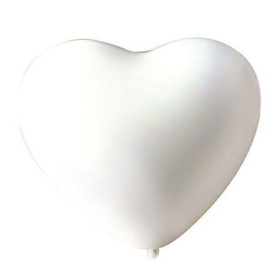 SACHET 10 BALLONS CŒUR BLANC