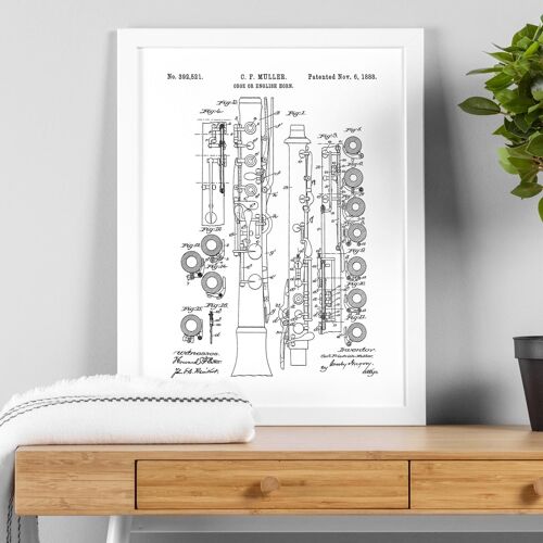Patent drawing print: Oboe