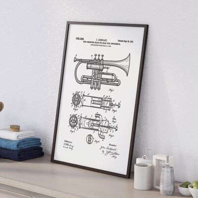 Patent drawing print: Trumpet