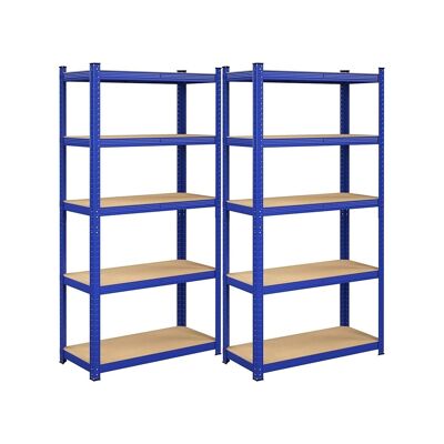 Storage shelves set of 2 180 x 90 x 40 cm blue