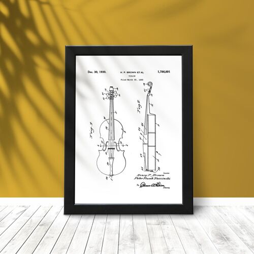 Patent drawing print: Violin