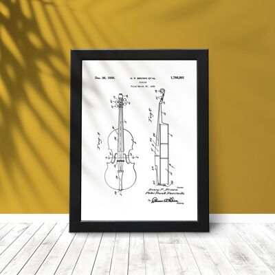 Patent drawing print: Violin
