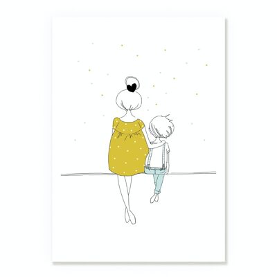 Poster Liebe Mama und Junge Sommer