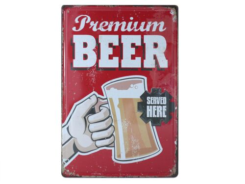 Premium beer metalen bord 20x30cm