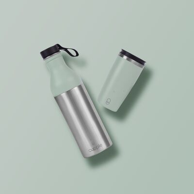 Sea Green Cupple - 2 in 1 Reusable Coffee Cup and Water Bottle