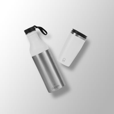 Chalk White Cupple - 2 in 1 Reusable Coffee Cup and Water Bottle