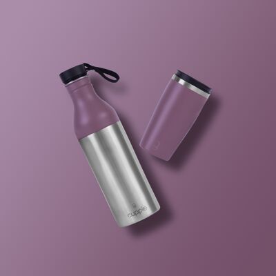 Purple Grape Cuppple - Tazza da caffè riutilizzabile 2 in 1 e bottiglia d'acqua
