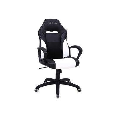 Office chair with armrests black and white