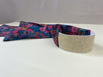 Headband et ceinture Joséphine en Liberty motif prairie framboise 3