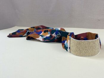 Headband et ceinture Joséphine motif bouquet bleu 3
