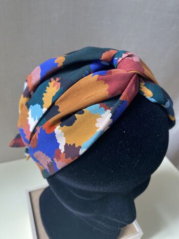 Headband et ceinture Joséphine motif bouquet bleu 5