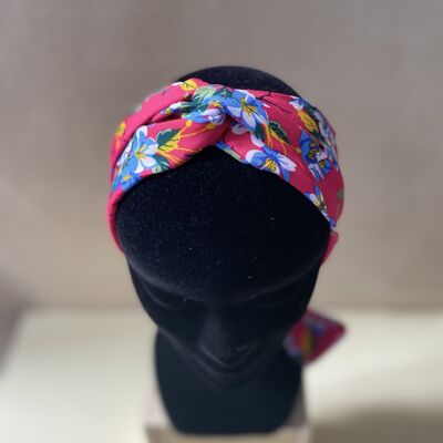 Headband et ceinture Joséphine motif cerisier rose