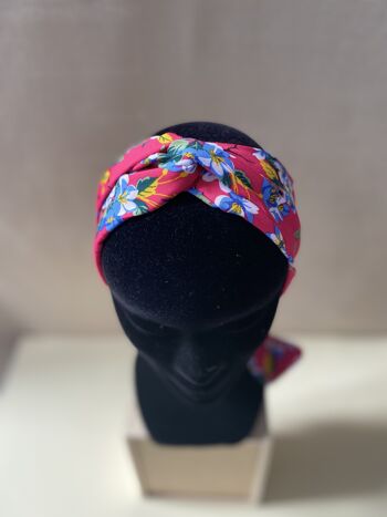 Headband et ceinture Joséphine motif cerisier rose 1