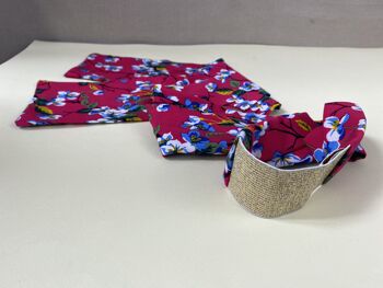 Headband et ceinture Joséphine motif cerisier rose 3