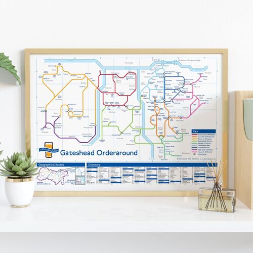 London Underground-style pub map: Gateshead