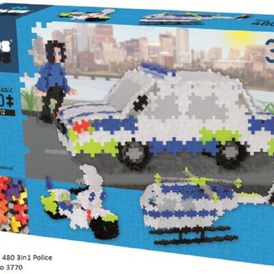 Construction Toy. PLUS PLUS 480 POLICE PIECES 3 IN 1