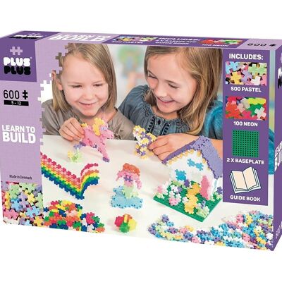 Jouet de construction.PLUS PLUS 600 PIÈCES PASTEL APPRENDRE À CONSTRUIRE