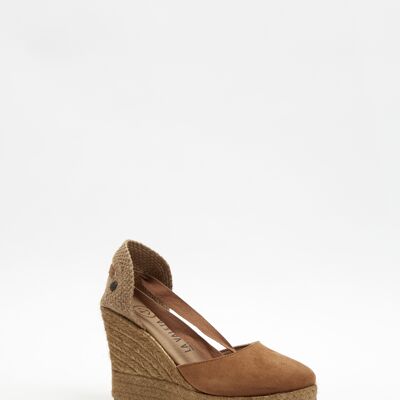 Espadrillas con zeppa in pelle Charlene Brandy