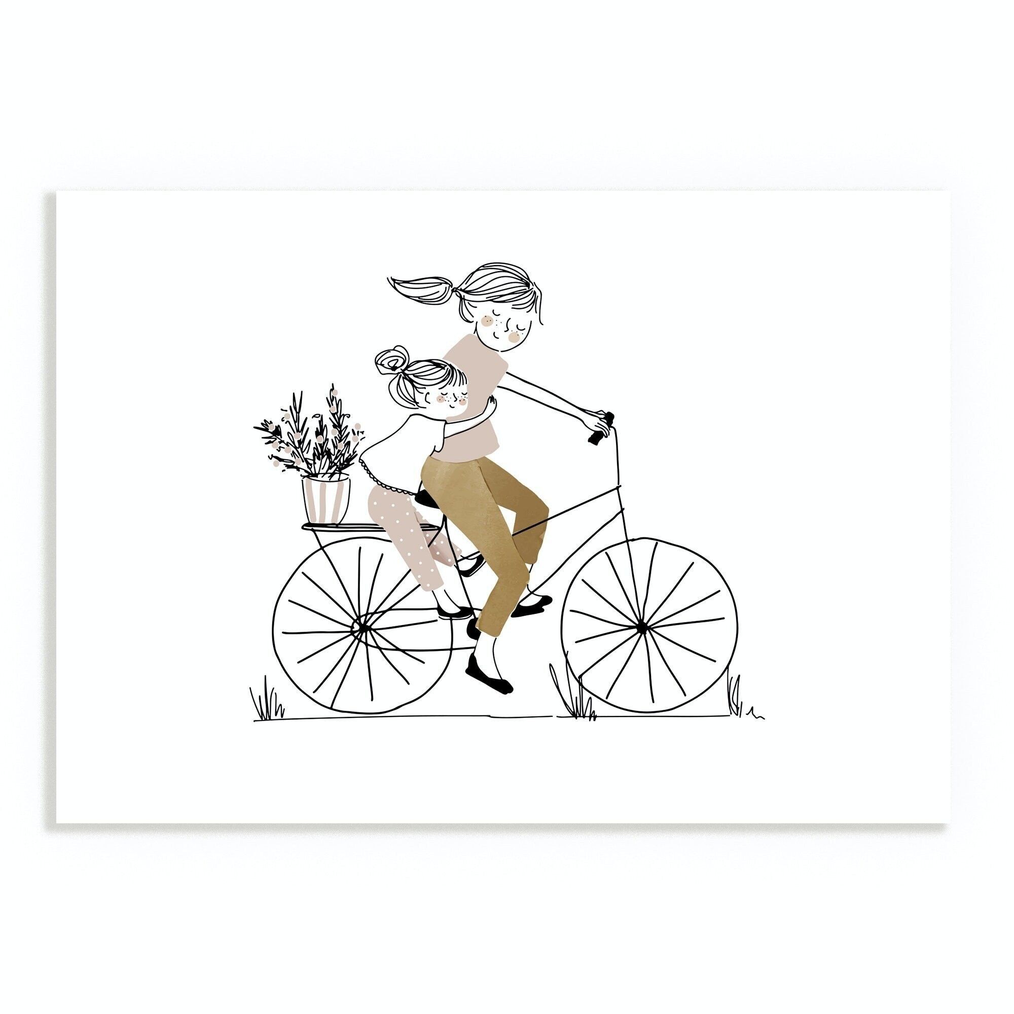 poster di giro in bicicletta della ragazza