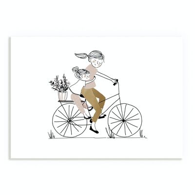 cartel de paseo en bicicleta de niña