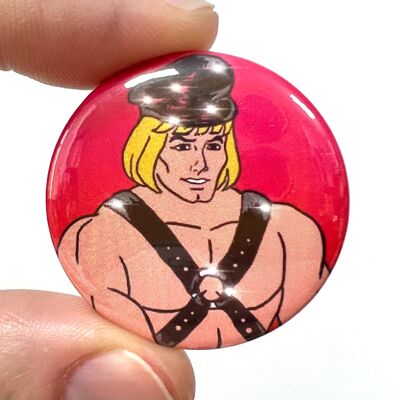 Fetisch He-Man inspiriert Button Pin Bagde