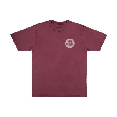 T-shirt con logo oversize rosso stonewash