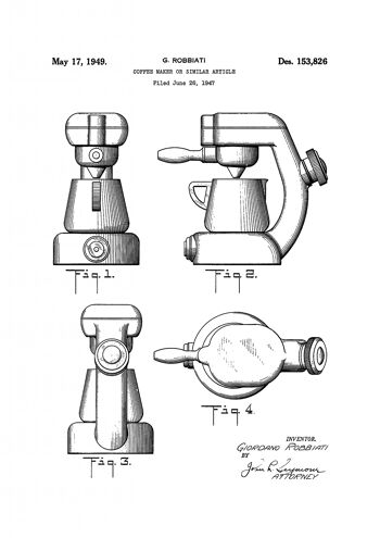 Impression de dessin de brevet : Cafetière 2
