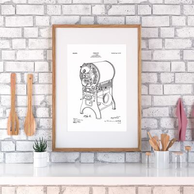 Impression de dessin de brevet : torréfacteur de café