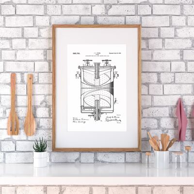 Patent drawing print: Cooker