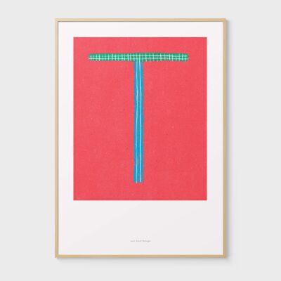 A3 Wall Art Print | Initial Letter Print T