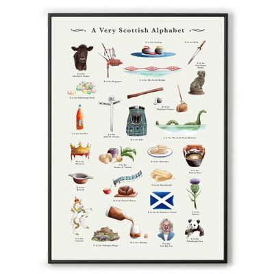 Una impresión A3 del alfabeto muy escocés (sin marco)