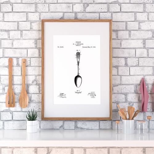 Patent drawing print: Spoon