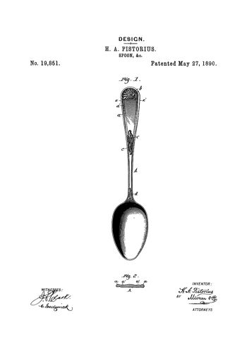 Impression de dessin de brevet : Cuillère 2