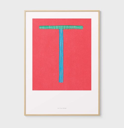 A4 Wall Art Print | Initial Letter Print T