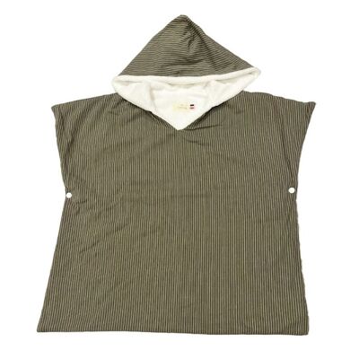 Khaki gestreifter Badeponcho