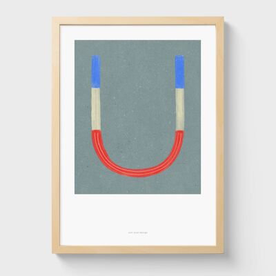 A4 Wall Art Print | Initial Letter Print U