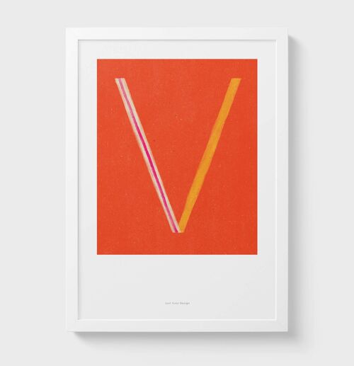 A4 Wall Art Print | Initial Letter Print V