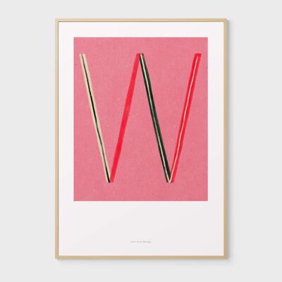 A3 Wall Art Print | Initial Letter Print W