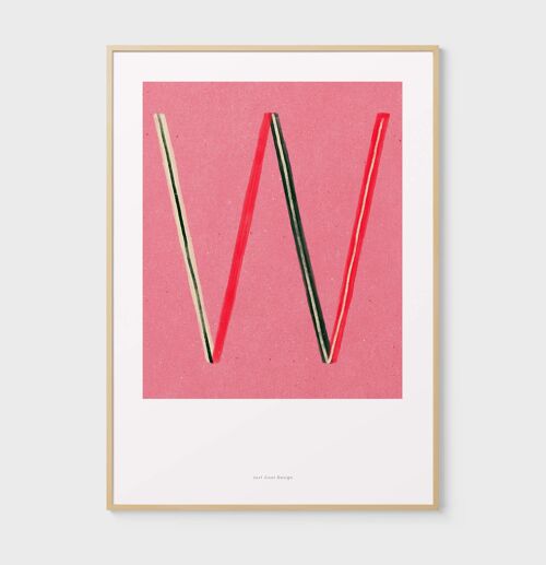 A5 Wall Art Print | Initial Letter Print W